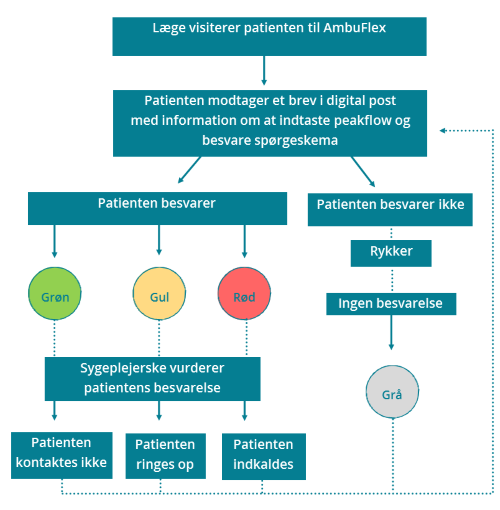 Flowchart der viser patientens vej gennem PRO-løsningen