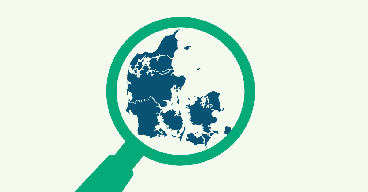 et billede af en lup over et danmarkskort